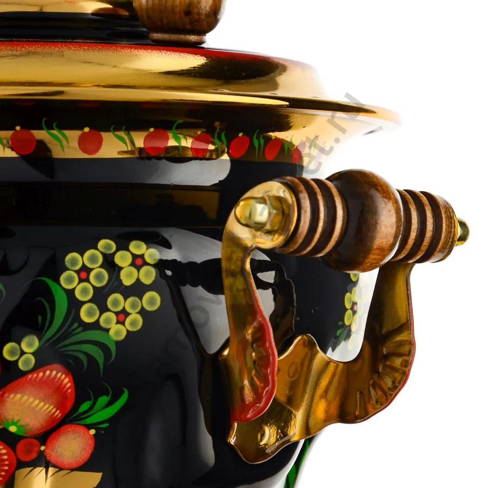 Самовар электрический 2,5 литра с худ.росписью «Хохлома с ягодами в зелени №2» формы «Груша» Самовар электрический 2,5 литра с худ.росписью «Хохлома с ягодами в зелени №2» формы «Груша»