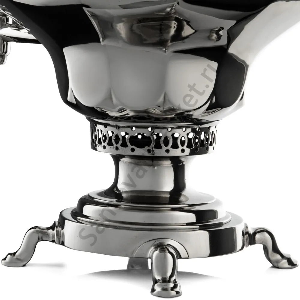 Самовар антикварный на дровах 7,5 литров формы «Ваза гранная» Н.А. Воронцова, с трубой, серебристый Самовар антикварный на дровах 7,5 литров формы «Ваза гранная» Н.А. Воронцова, с трубой, серебристый