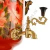 Самовар электрический 10л с автоотключением, худ.росписью «Пионы на красном в золоте» формы «Банка»
