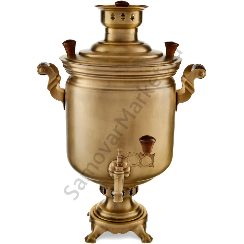 Самовар комбинированный на 7 литров формы «Банка», травление по латуни, категория «Эксклюзив» Самовар комбинированный на 7 литров формы «Банка», травление по латуни, категория «Эксклюзив»