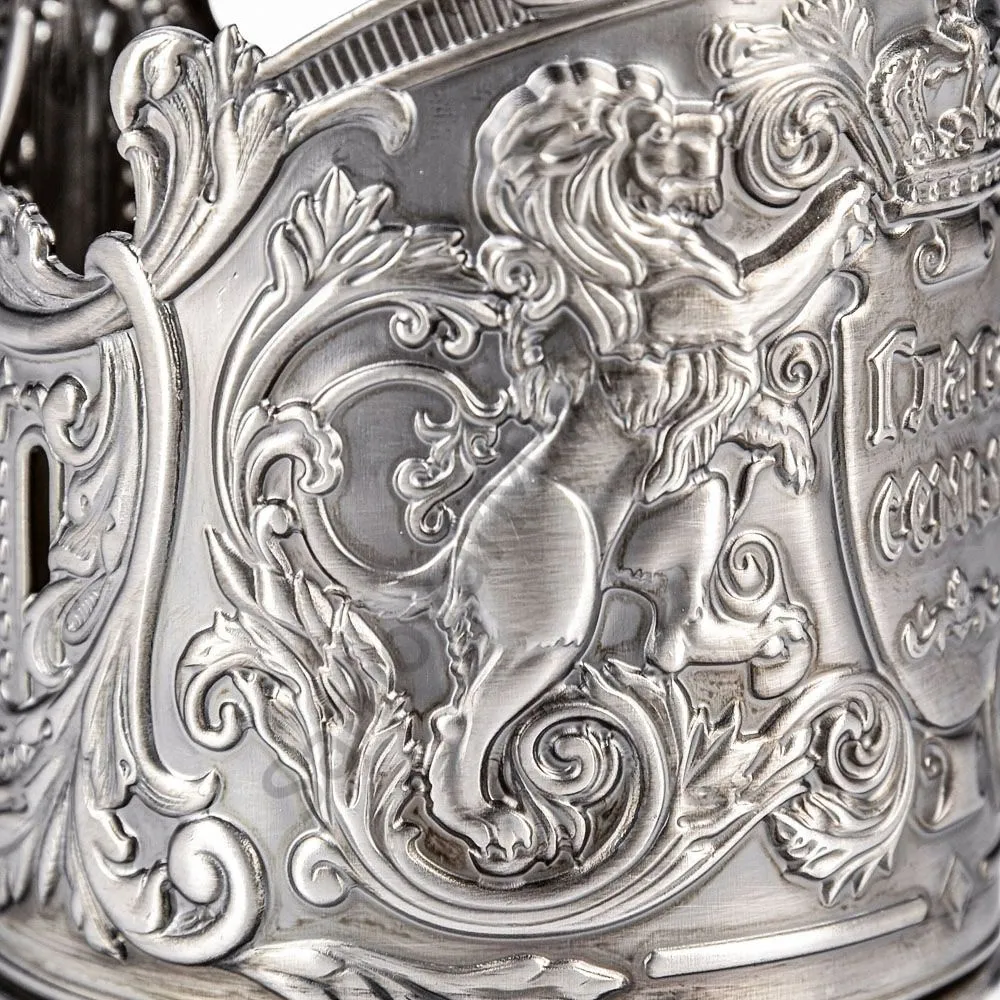 Подстаканник никелированный с чернью «Глава семьи» Подстаканник никелированный с чернью «Глава семьи»