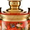 Самовар электрический 10л с автоотключением, худ.росписью «Пионы на красном в золоте» формы «Банка»