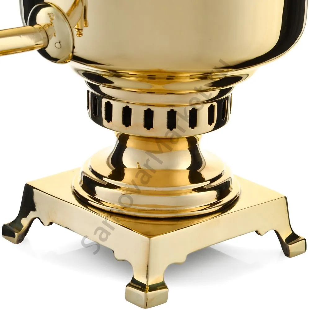 Самовар антикварный на дровах 3 литра формы «Банка» В.С. Баташева с медалями, золотой Самовар антикварный на дровах 3 литра формы «Банка» В.С. Баташева с медалями, золотой