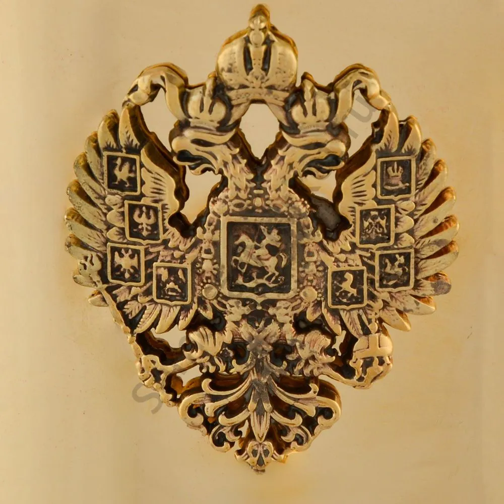 Самовар на дровах 5 литров формы «Банка с гербом РФ», золотой, категория «Люкс» Самовар на дровах 5 литров формы «Банка с гербом РФ», золотой, категория «Люкс»