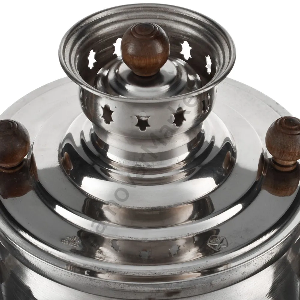 Самовар на дровах 5 литров формы «Банка с листьями», категория «Дачный» Самовар на дровах 5 литров формы «Банка с листьями», категория «Дачный»