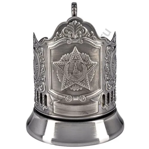 Подстаканник никелированный с чернью «Орден Победы. Герб СССР»