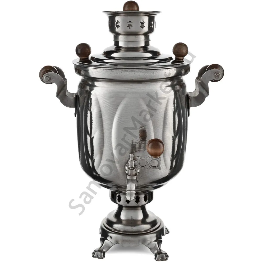 Самовар на дровах 5 литров формы «Банка с листьями», категория «Дачный» Самовар на дровах 5 литров формы «Банка с листьями», категория «Дачный»