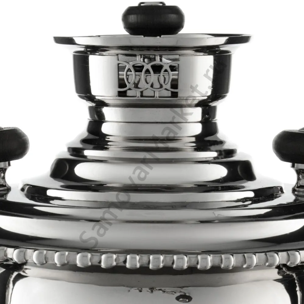 Самовар антикварный на дровах 7,5 литров формы «Ваза гранная» Н.А. Воронцова, с трубой, серебристый Самовар антикварный на дровах 7,5 литров формы «Ваза гранная» Н.А. Воронцова, с трубой, серебристый