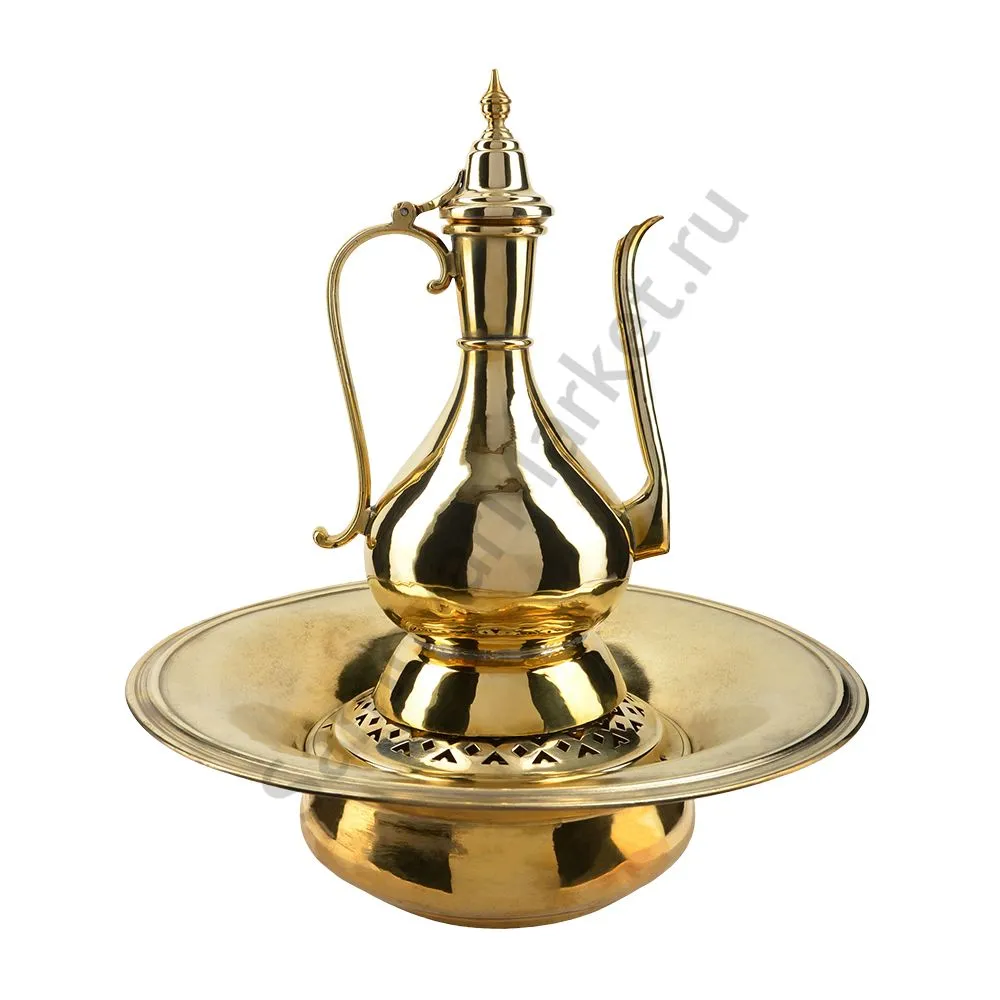 Умывальник с чашей, антикварный для умывания и мытья рук, латунный Умывальник с чашей, антикварный для умывания и мытья рук, латунный