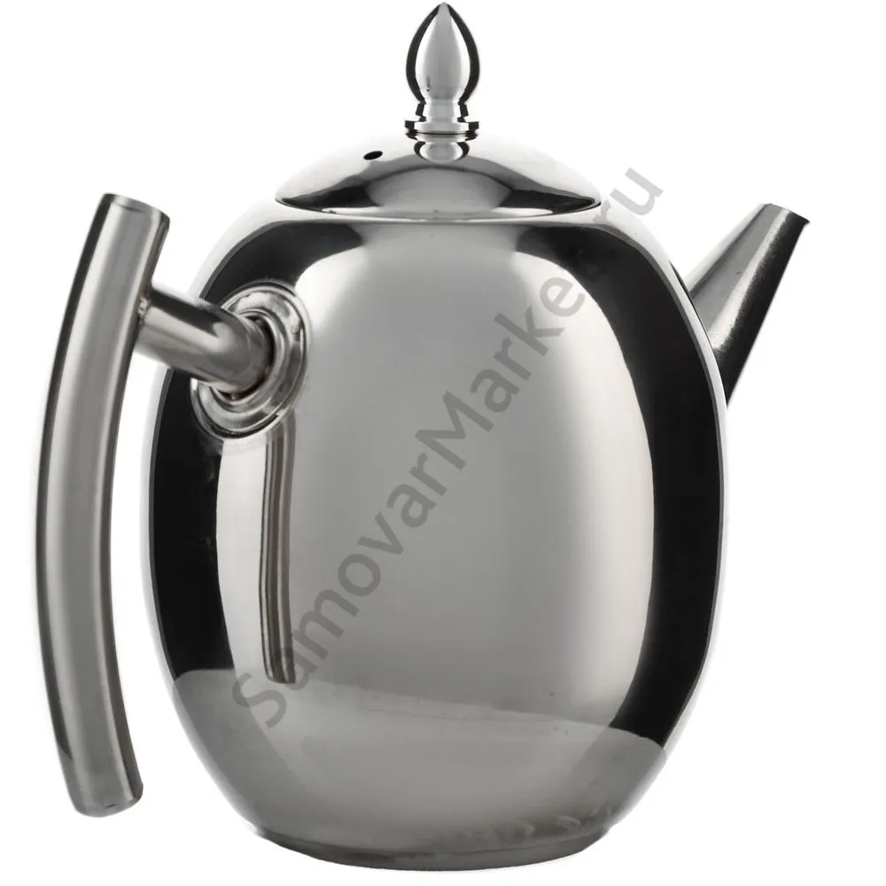 Чайник заварочный 1 литр овальный, нержавеющая сталь Чайник заварочный 1 литр овальный, нержавеющая сталь