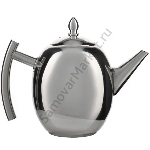 Чайник заварочный 1 литр овальный, нержавеющая сталь