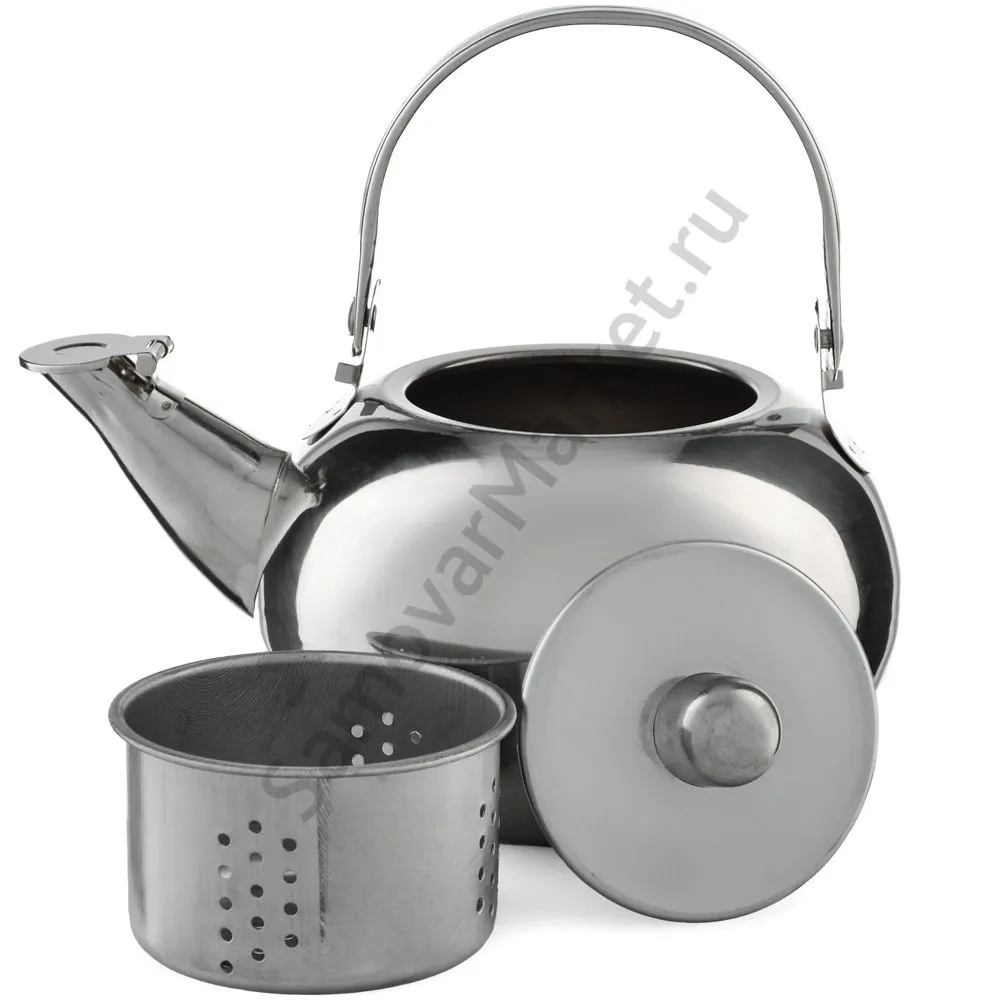Чайник заварочный 0,8 литра круглый, нержавеющая сталь Чайник заварочный 0,8 литра круглый, нержавеющая сталь