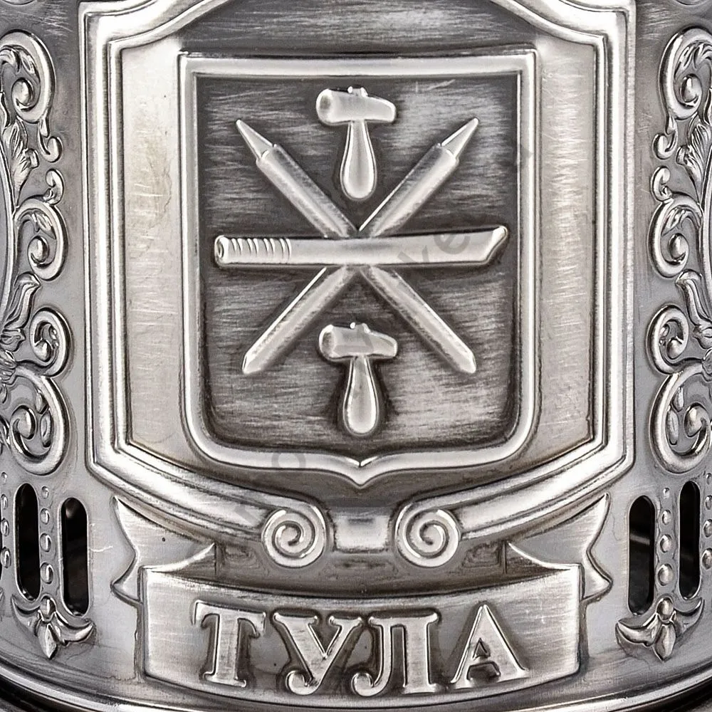 Подстаканник никелированный с чернью «Тула» Подстаканник никелированный с чернью «Тула»