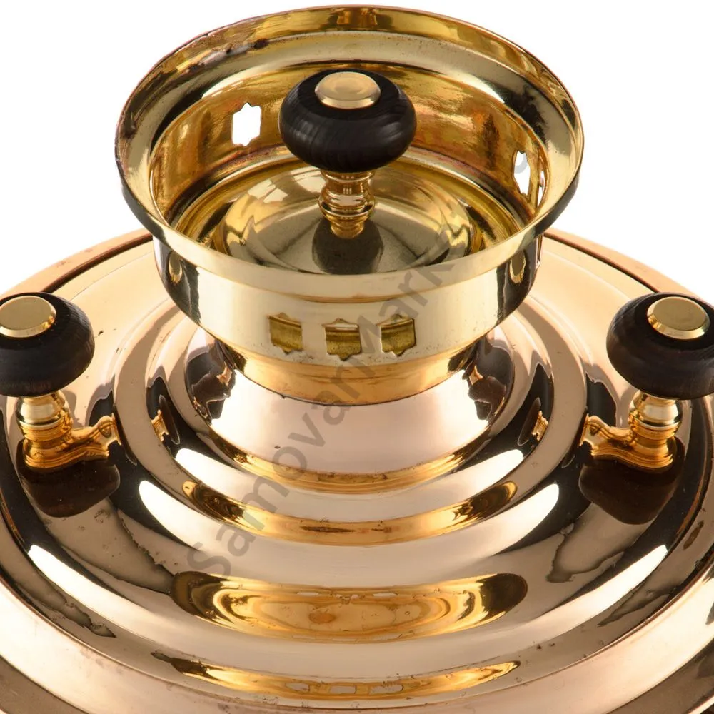 Самовар антикварный на дровах 4 литра формы «Репка», братьев Воронцовых, с трубой, томпаковый Самовар антикварный на дровах 4 литра формы «Репка», братьев Воронцовых, с трубой, томпаковый