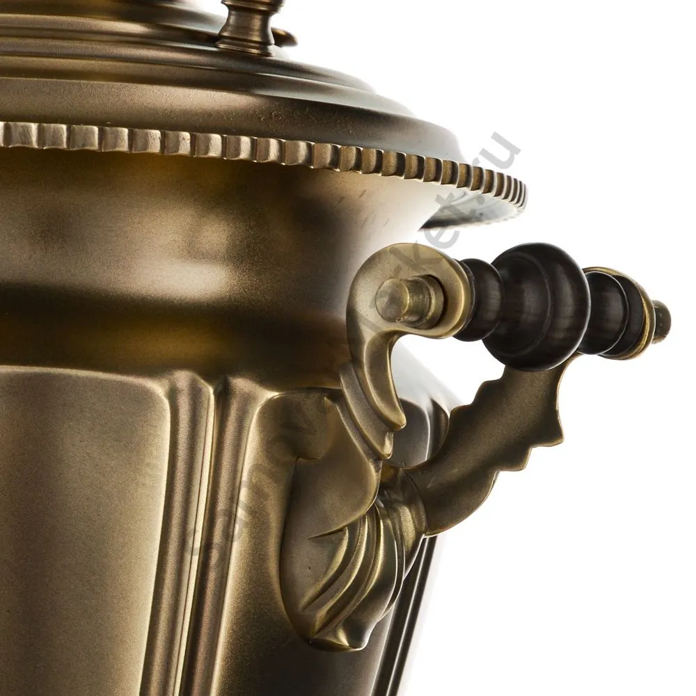 Самовар антикварный на дровах 3,5 литра формы «Рюмка» ТулМетПром, с трубой, травление по латуни Самовар антикварный на дровах 3,5 литра формы «Рюмка» ТулМетПром, с трубой, травление по латуни