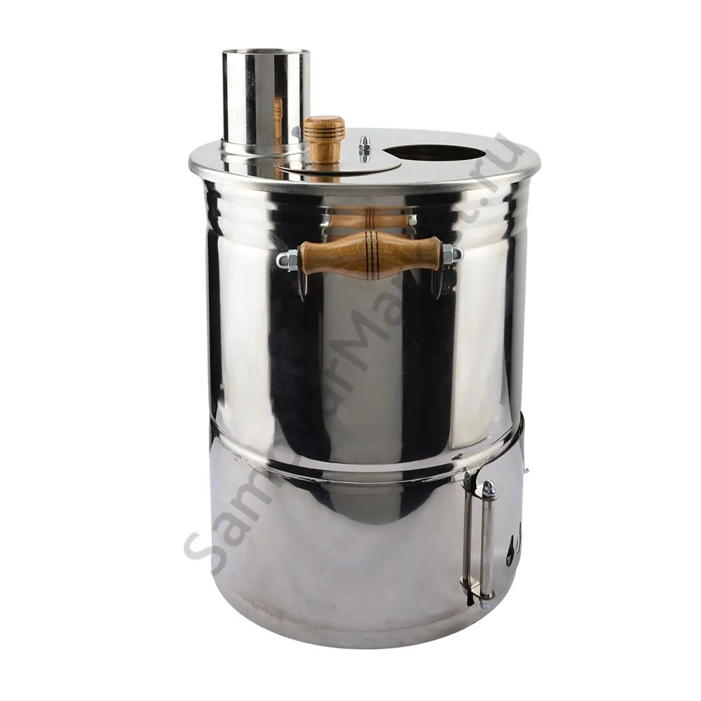 Самовар на дровах туристический 5 литров формы «Банка» с трубой, нержавеющая сталь, серебристый Самовар на дровах туристический 5 литров формы «Банка» с трубой, нержавеющая сталь, серебристый