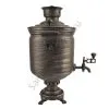 Самовар на дровах 5 литров формы «Банка», золотые нити в патине, категория «Эксклюзив» 