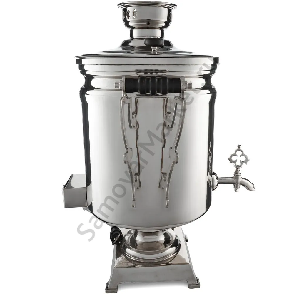Самовар буфетный электрический 45 литров, фигурные ручки, кран «Ветка», серебристый Самовар буфетный электрический 45 литров, фигурные ручки, кран «Ветка», серебристый