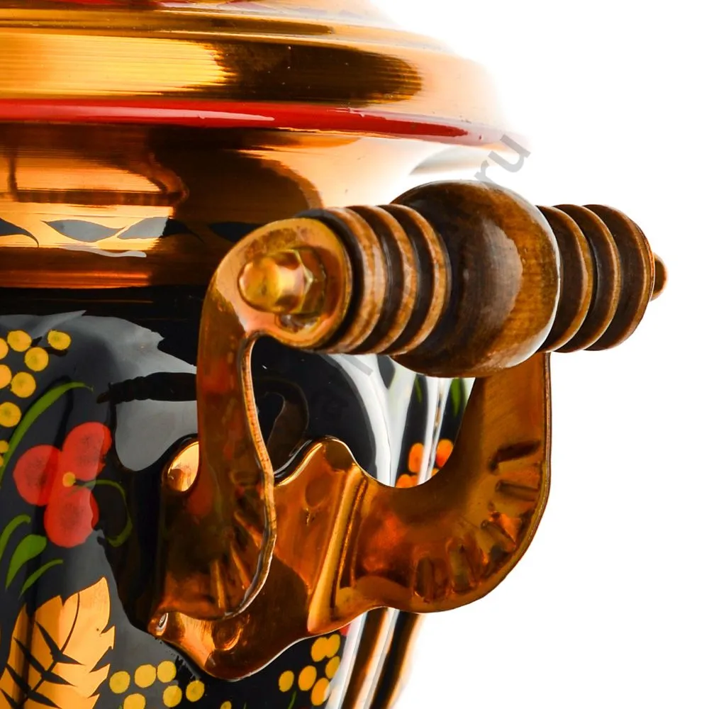 Самовар электрический 2 литра с художественной росписью «Хохлома с ягодами в зелени» формы «Чаша» Самовар электрический 2 литра с художественной росписью «Хохлома с ягодами в зелени» формы «Чаша»