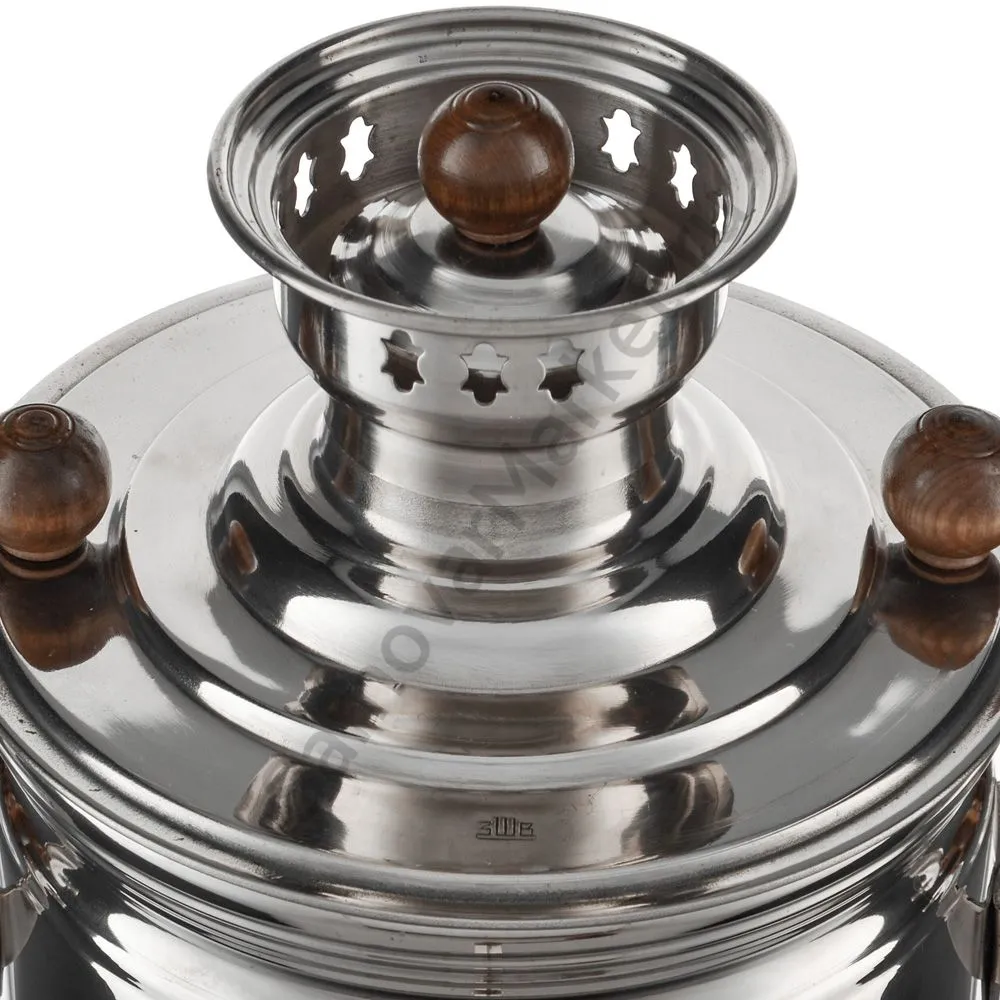 Самовар на дровах 5 литров формы «Банка с вибронакаткой», серебристый, категория «Дачный» Самовар на дровах 5 литров формы «Банка с вибронакаткой», серебристый, категория «Дачный»