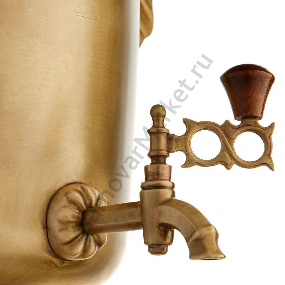 Самовар комбинированный на 7 литров формы «Банка», травление по латуни, категория «Эксклюзив» Самовар комбинированный на 7 литров формы «Банка», травление по латуни, категория «Эксклюзив»