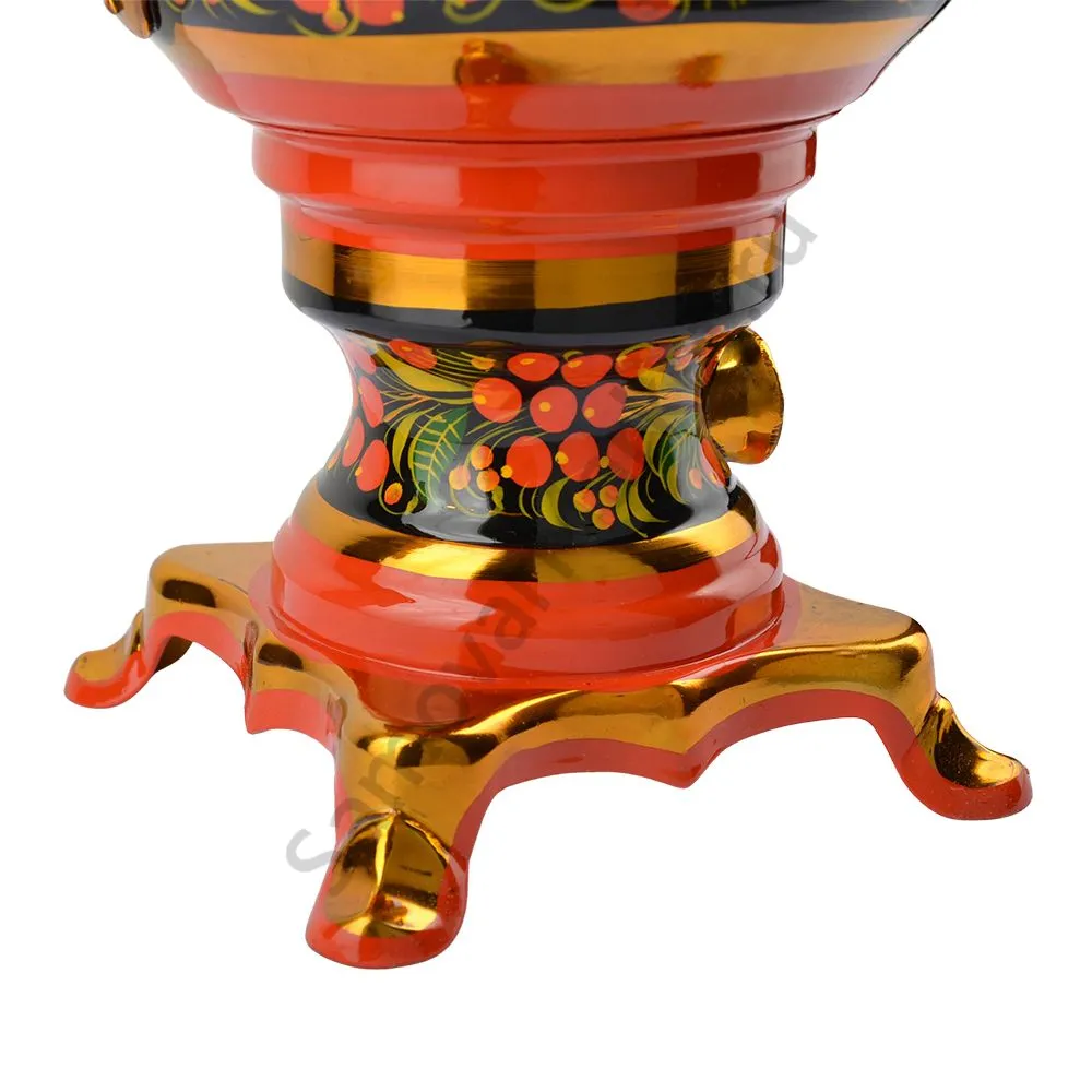 Самовар электрический 4 литра с художественной росписью «Рябина в зелени» формы «Рюмка» Самовар электрический 4 литра с художественной росписью «Рябина в зелени» формы «Рюмка»