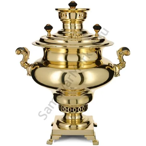 Самовар антикварный на дровах 5 литров формы «Репка» Р.А. Тейле, золотистый