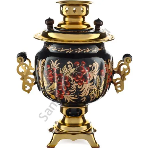 Самовар электрический 3 литра с худ. росписью «Хохлома гроздья ягод» формы «Овал» 