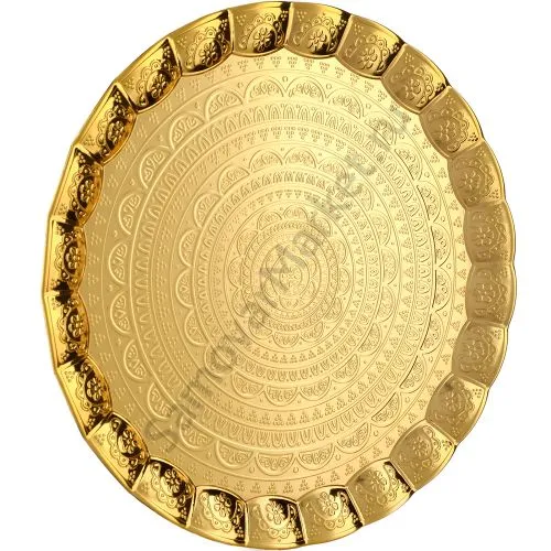 Поднос для самовара круглый «Цветочек», рельефный