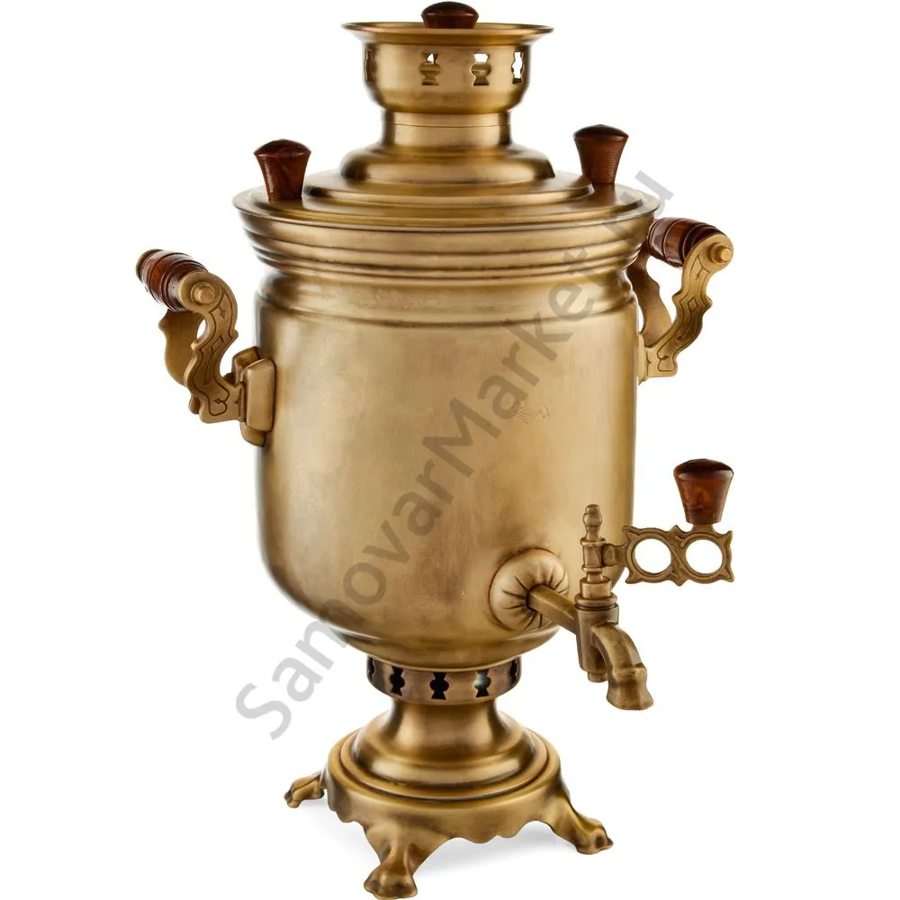 Самовар комбинированный на 5 литров формы «Банка», травление по латуни, категория «Эксклюзив» Самовар комбинированный на 5 литров формы «Банка», травление по латуни, категория «Эксклюзив»