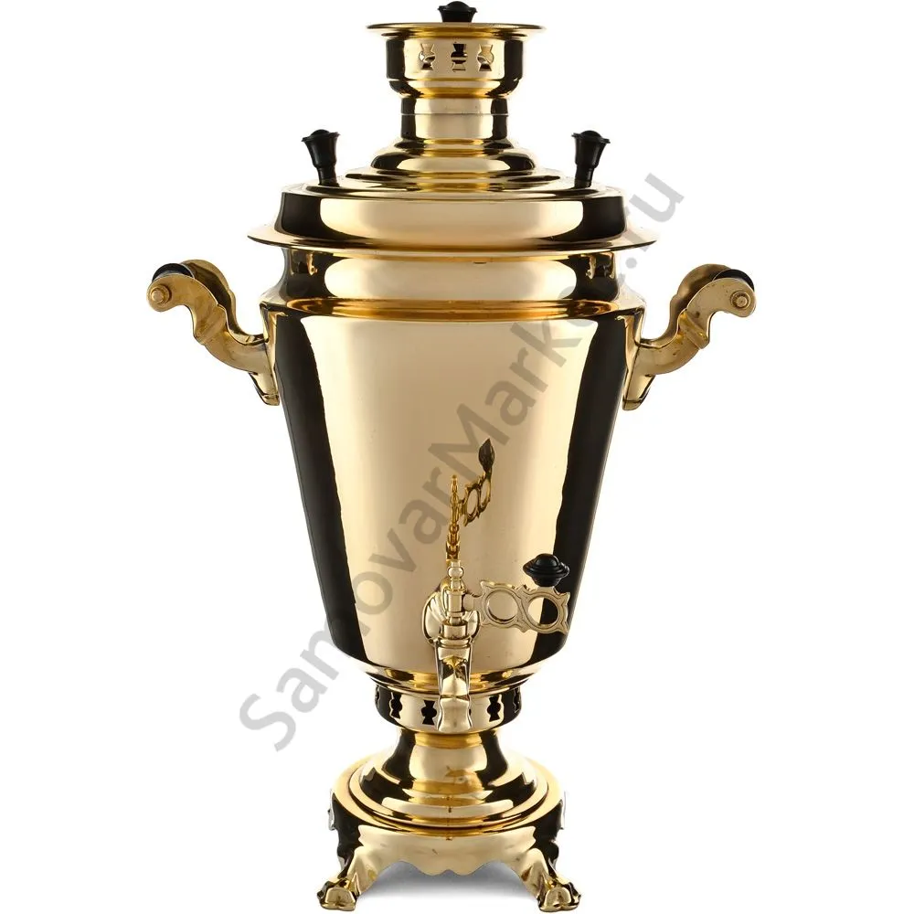 Самовар на дровах 7 литров формы «Рюмка», золотой, категория «Дачный» Самовар на дровах 7 литров формы «Рюмка», золотой, категория «Дачный»