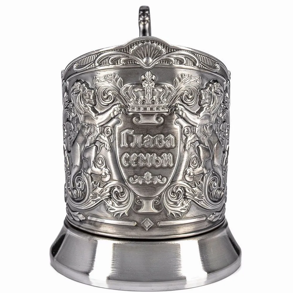 Подстаканник никелированный с чернью «Глава семьи» Подстаканник никелированный с чернью «Глава семьи»