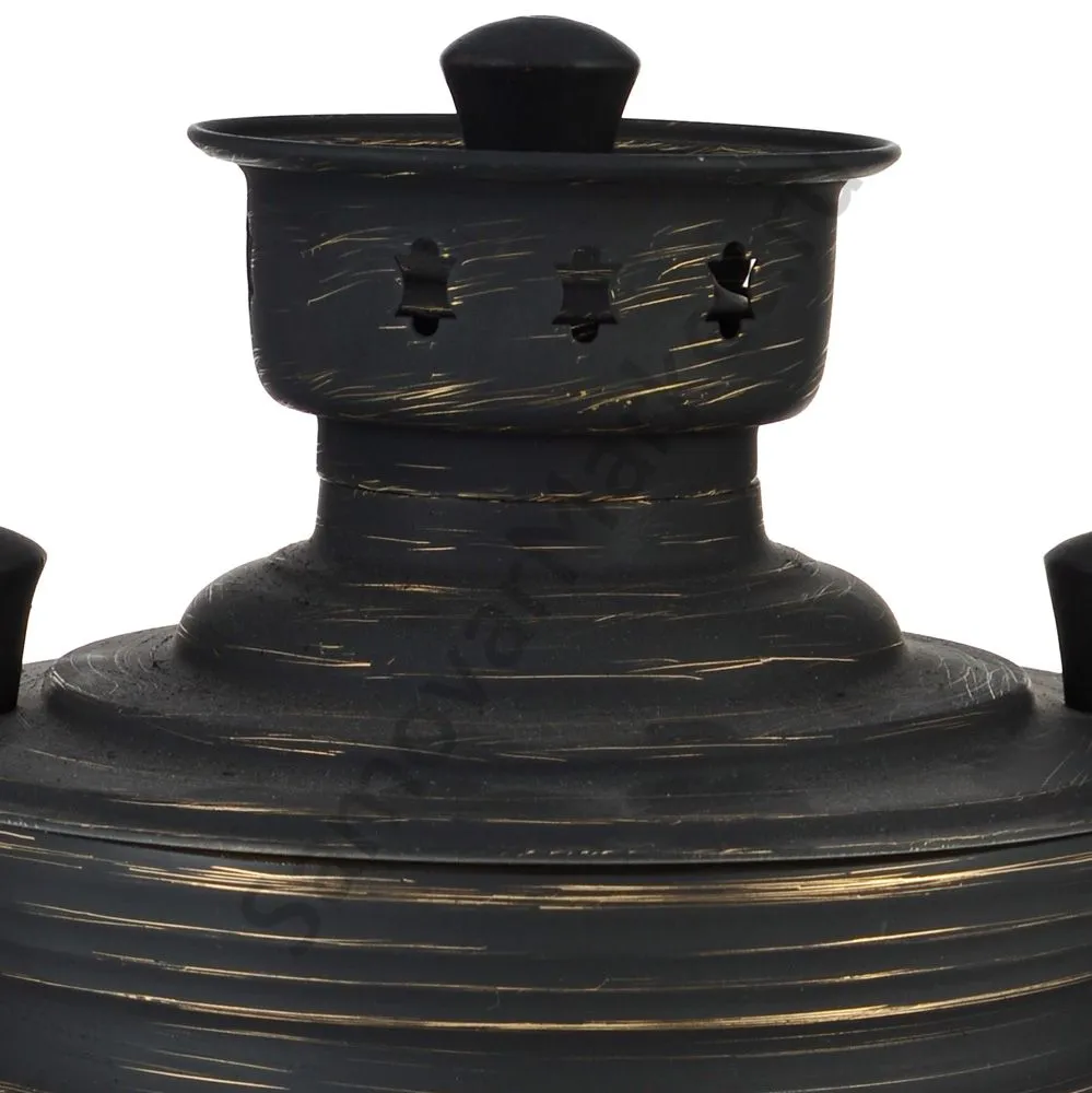 Самовар комбинированный 5 литров формы «Банка с гербом СССР» золотые нити в патине Самовар комбинированный 5 литров формы «Банка с гербом СССР» золотые нити в патине