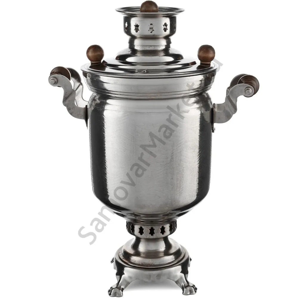 Самовар на дровах 5 литров формы «Банка с вибронакаткой», серебристый, категория «Дачный» Самовар на дровах 5 литров формы «Банка с вибронакаткой», серебристый, категория «Дачный»