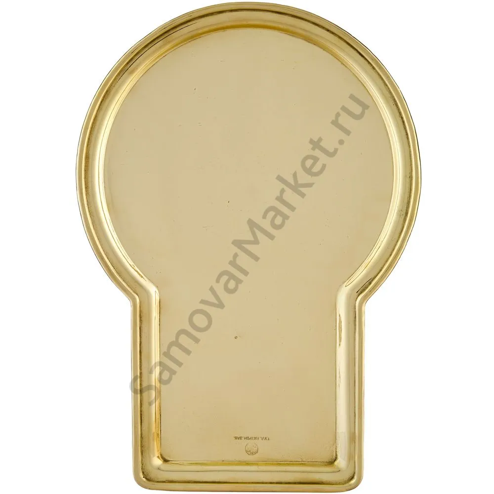 Поднос для самовара антикварный формы «Замочная скважина», Тул.Патрон Завод, золотой Поднос для самовара антикварный формы «Замочная скважина», Тул.Патрон Завод, золотой