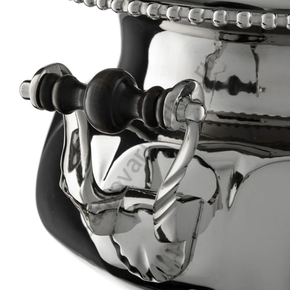 Самовар антикварный на дровах 7,5 литров формы «Ваза гранная» Н.А. Воронцова, с трубой, серебристый Самовар антикварный на дровах 7,5 литров формы «Ваза гранная» Н.А. Воронцова, с трубой, серебристый