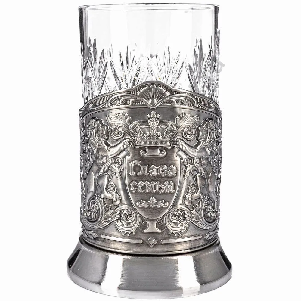 Подстаканник никелированный с чернью «Глава семьи» Подстаканник никелированный с чернью «Глава семьи»