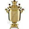 Самовар антикварный на дровах 10 литров формы «Банка» Н.И. Баташева с медалями, золотой