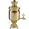 Самовар антикварный на дровах 3 литра формы «Банка» В.С. Баташева с медалями, золотой Самовар антикварный на дровах 3 литра формы «Банка» В.С. Баташева с медалями, золотой