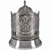 Подстаканник никелированный с чернью «Герб Российской Федерации»