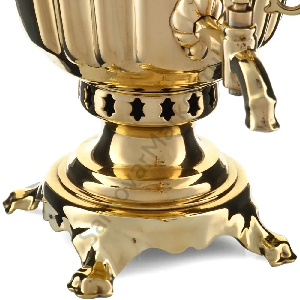 Самовар на дровах 5 литров формы «Рюмка гранная», золотой, категория «Дачный» Самовар на дровах 5 литров формы «Рюмка гранная», золотой, категория «Дачный»