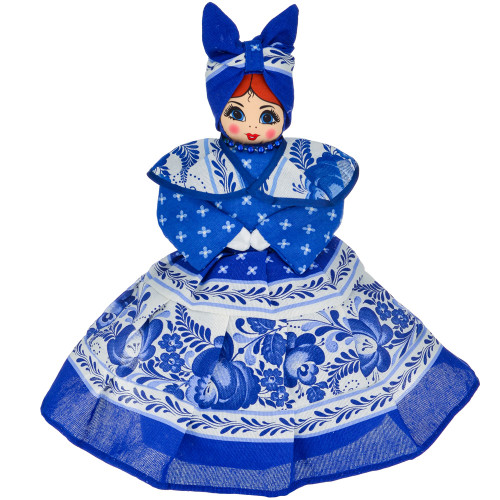 Грелка на заварочный чайник «Солоха в сарафане под гжель»