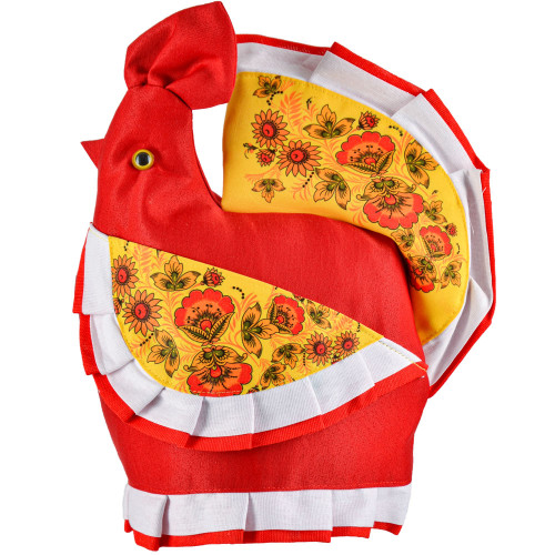 Грелка на заварочный чайник «Петушок красная, хохлома»