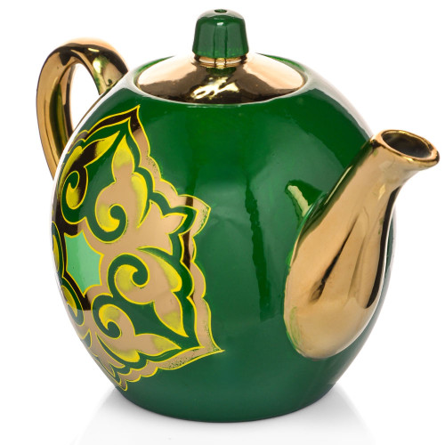 Чайник заварочный для самовара с художественной росписью «Орнамент зелёный»