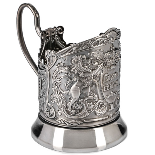 Подстаканник никелированный с чернью «Глава семьи»