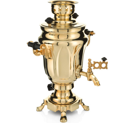 Самовар электрический 1,5 литра формы «Тюльпан» с защитой ТЭН, литьё, золотой