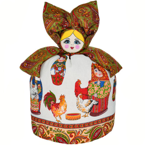 Грелка на заварочный чайник «Барыня средняя в белом сарафане»