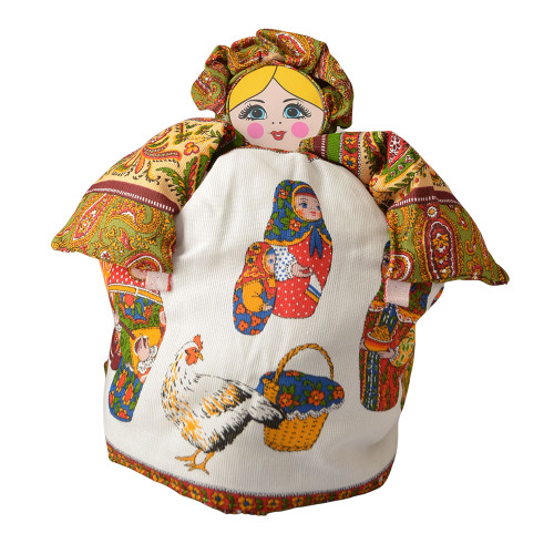 Грелка на заварочный чайник «Барыня средняя в белом сарафане»