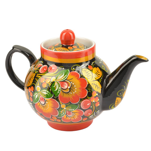Чайник заварочный для самовара с художественной росписью «Аленький цветочек»