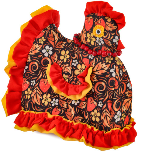 Грелка на заварочный чайник «Курочка с бусами»